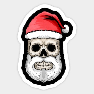 Skull Santa Hat And Beard Christmas Halloween Hallowxmas Sticker